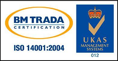 Un logotipo para la certificación BM Trada y los sistemas de gestión UKAS