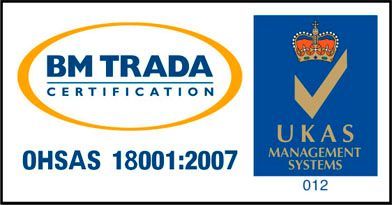 Un logotipo para la certificación BM Trada y los sistemas de gestión UKAS