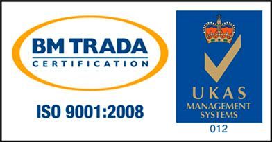 Un logotipo para la certificación BM Trada y los sistemas de gestión UKAS
