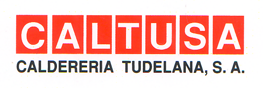 Un logotipo rojo y blanco para Caltusa Calderia Tudela SA