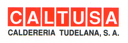 Un logotipo rojo y blanco para Caltusa Calderia Tudela SA