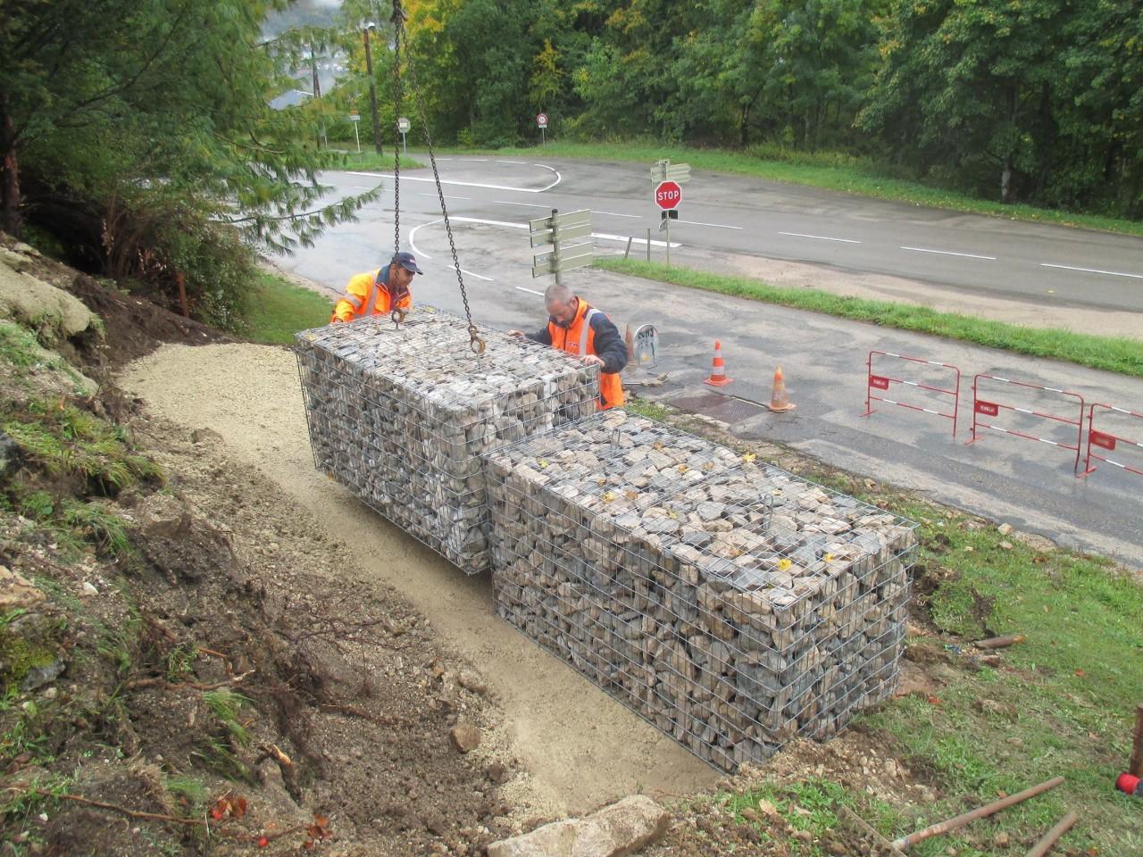 Pose de gabions