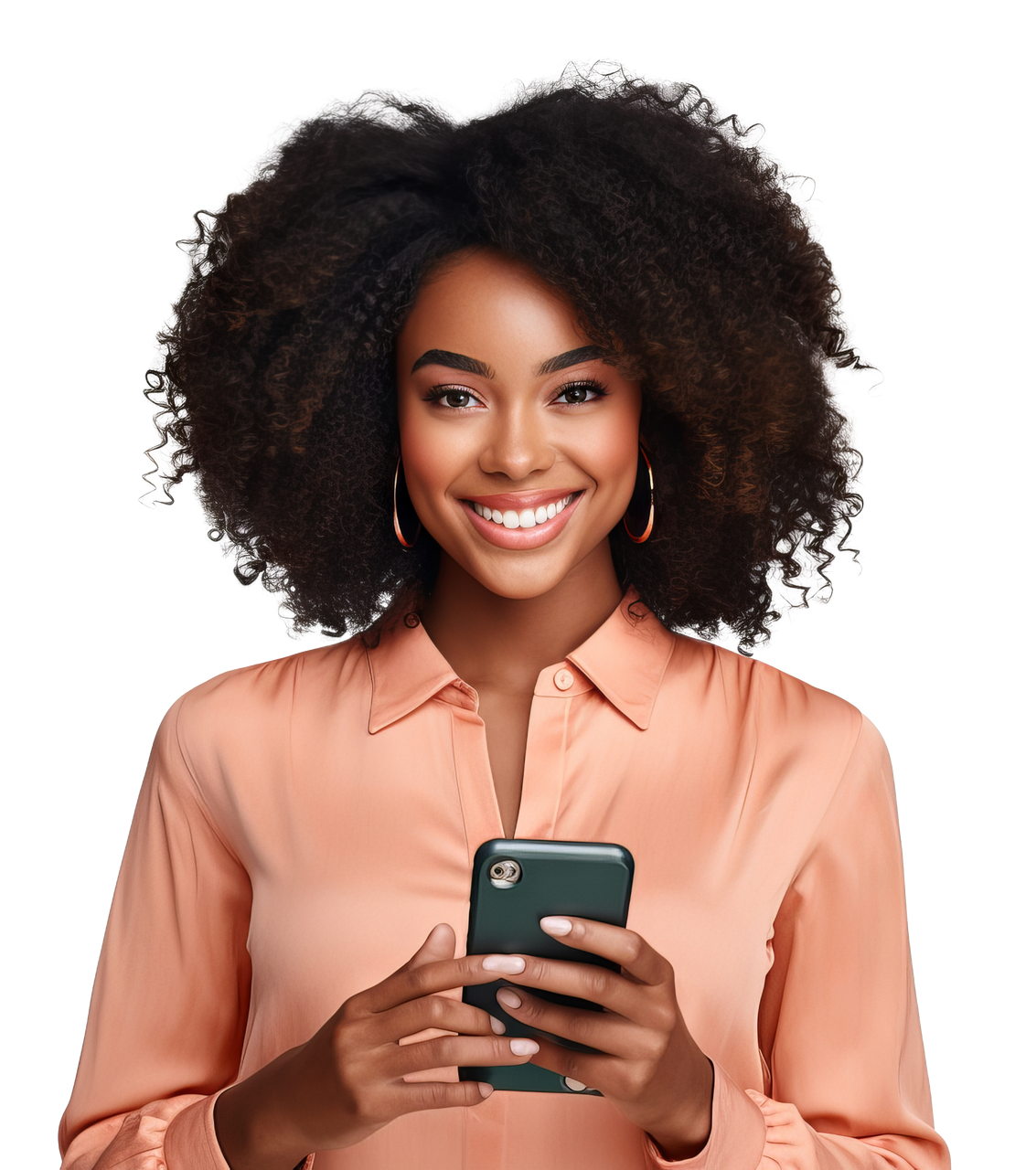 Femme qui consulte son mobile