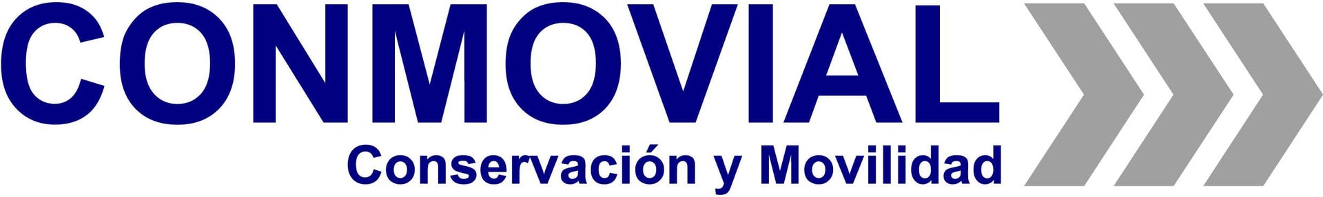 CONMOVIL logo with navy text and gray directional arrows. "Conservaci&oacute;n y Movilidad" text in navy.