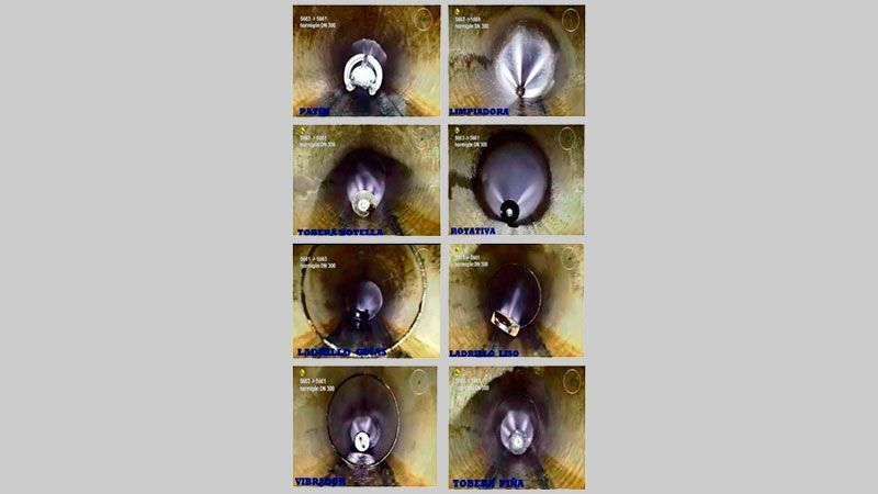 Una cámara en la tubería