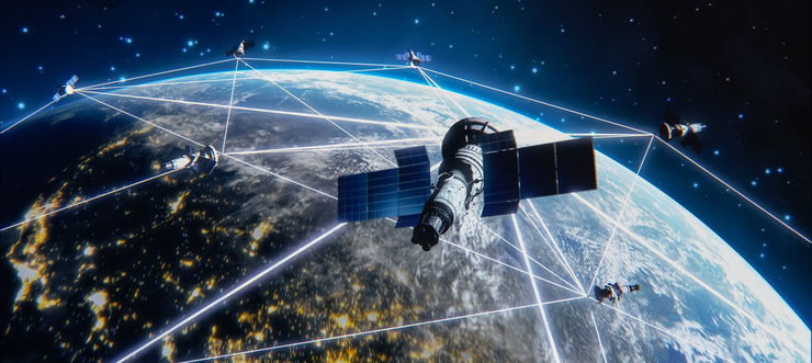 Un satellite en orbite.