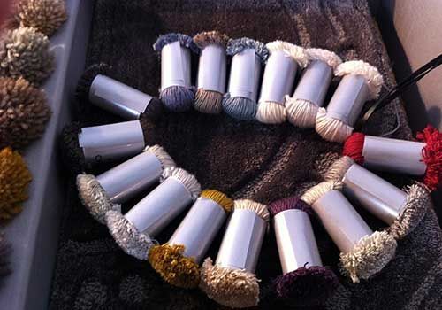 Ein Bündel Garnröhren sind in einem Kreis angeordnet