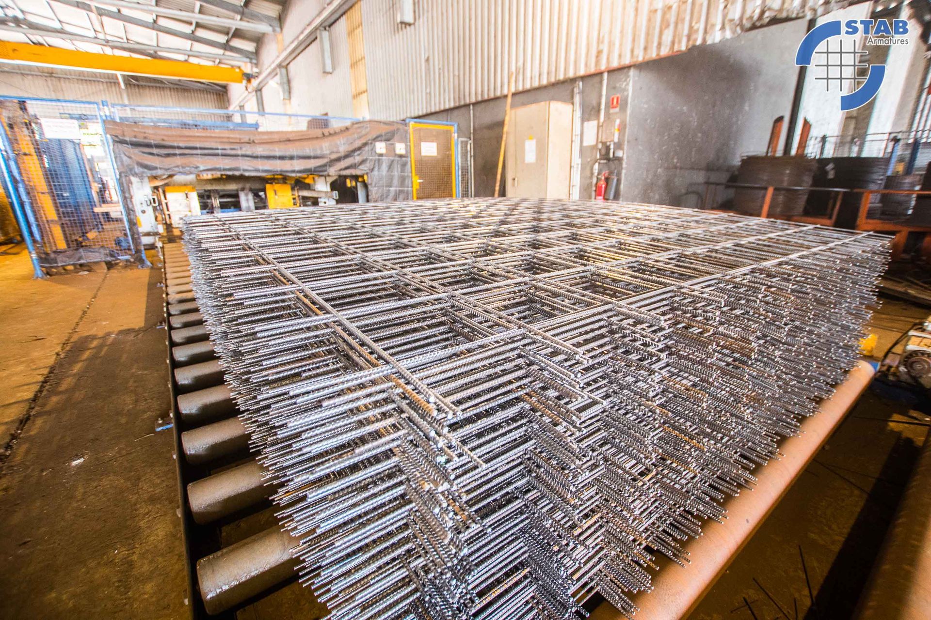 Vue de près d'armature en acier