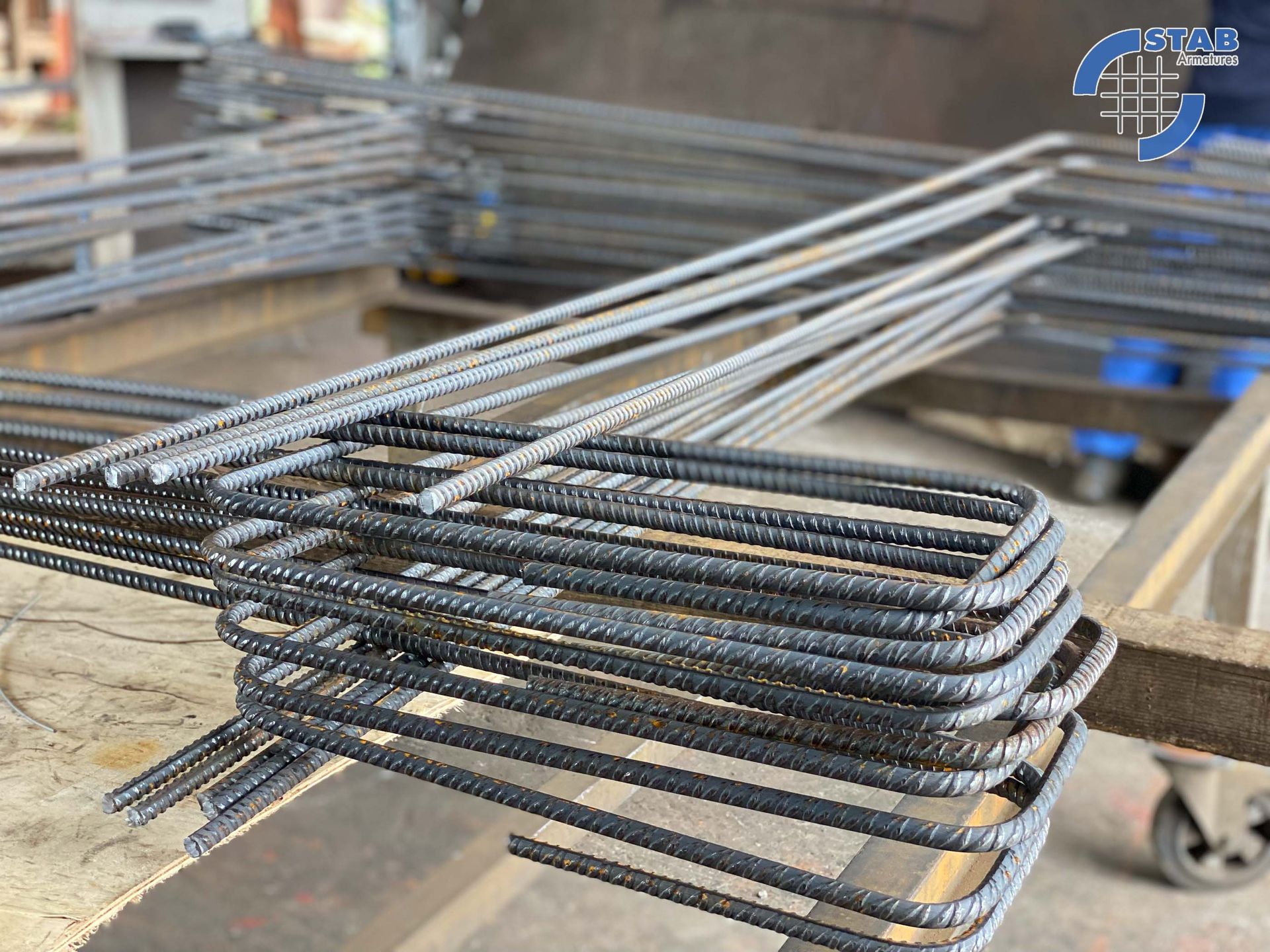 Image détaillée d'armatures en acier