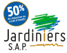 Un logo pour les jardiniers sève avec une remise de 50 %.