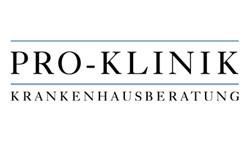Auf weißem Hintergrund ist ein Logo der Pro-Klinik Krankenhausberatung abgebildet.