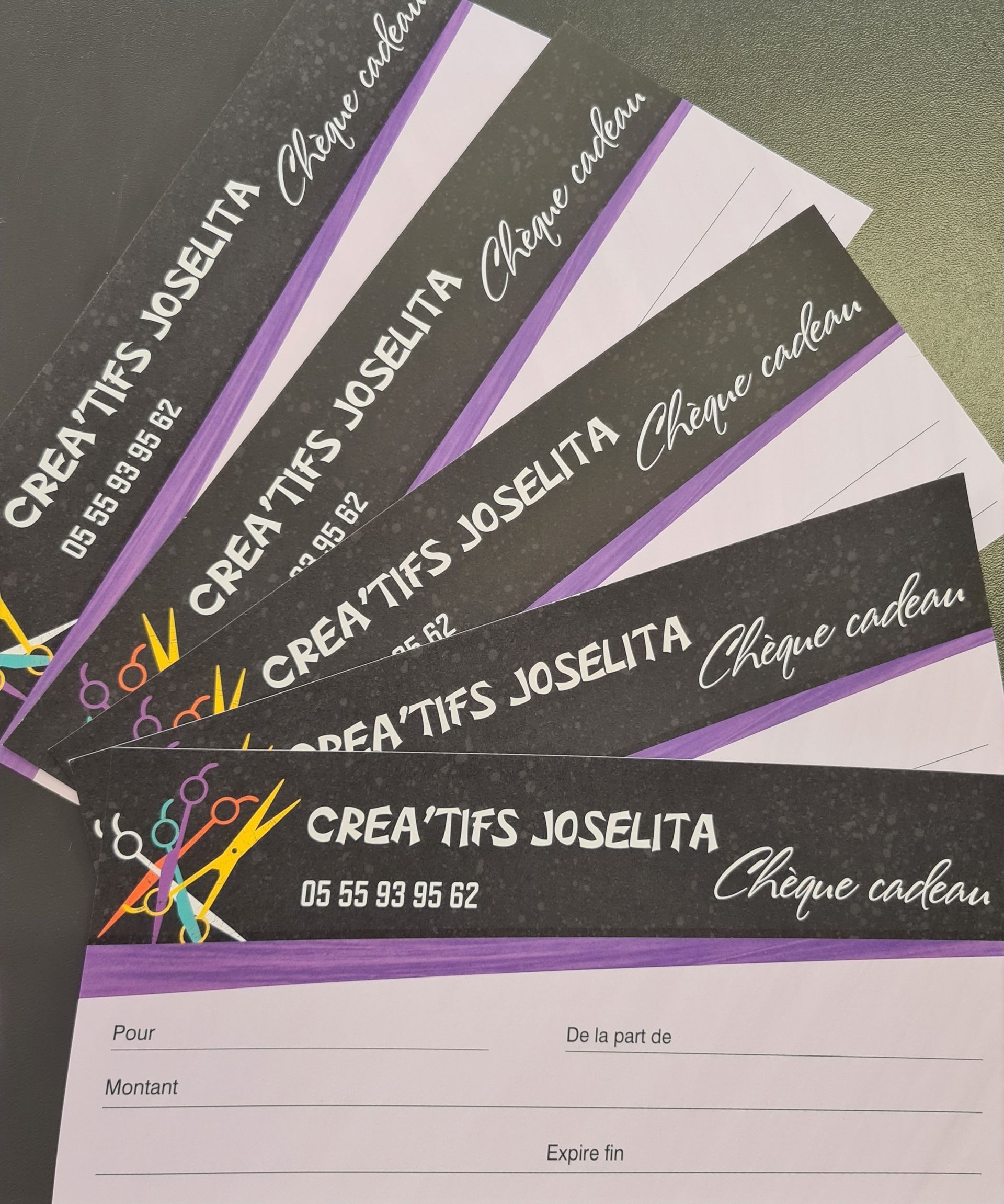 Chèque cadeaux salon en éventail