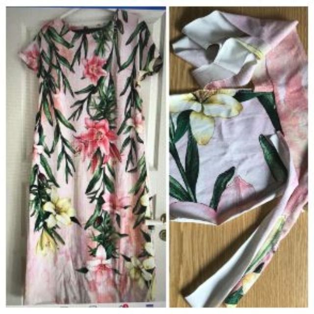 Vaaleanpunainen kukallinen mekko