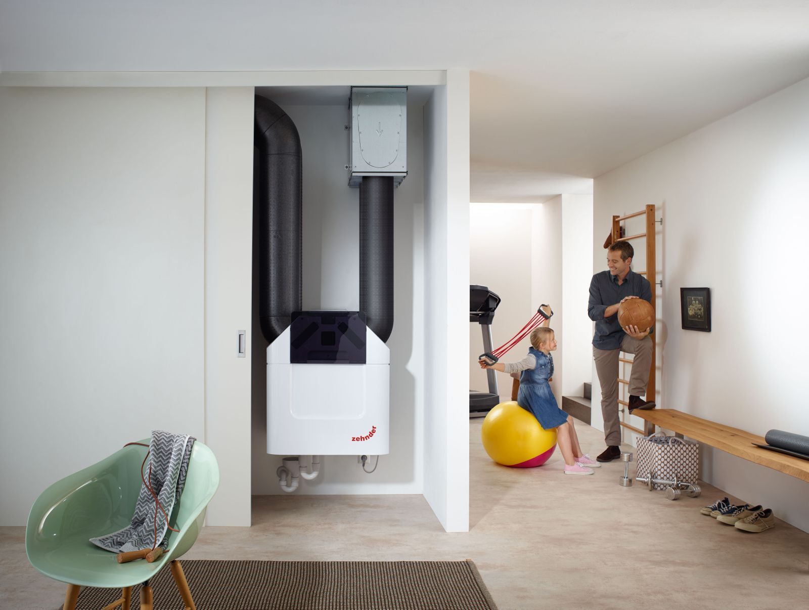 Ein Thermostat in einer Wohnung