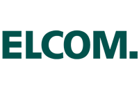 Das Elcom-Logo ist grün und weiß auf weißem Hintergrund.