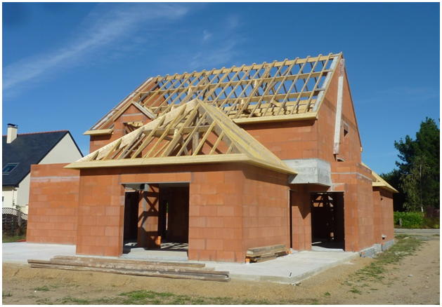 Charpente neuve en chêne