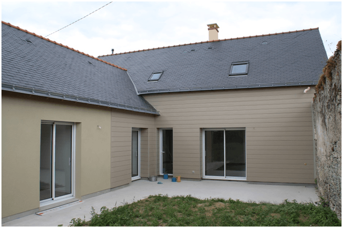Chantier isolation exterieur et bardage de finition terminé