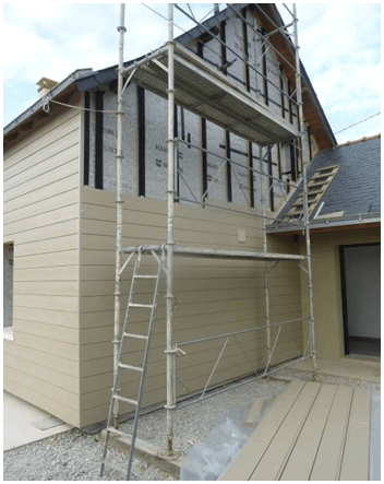 Mise en place du bardage