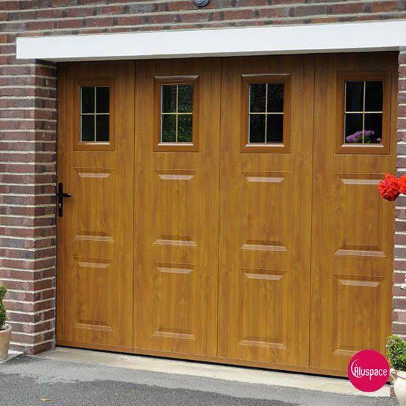 Porte de garage effet bois