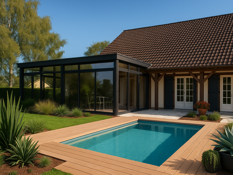 Maison avec véranda et piscine