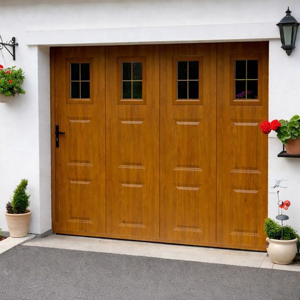Porte de garage effet bois