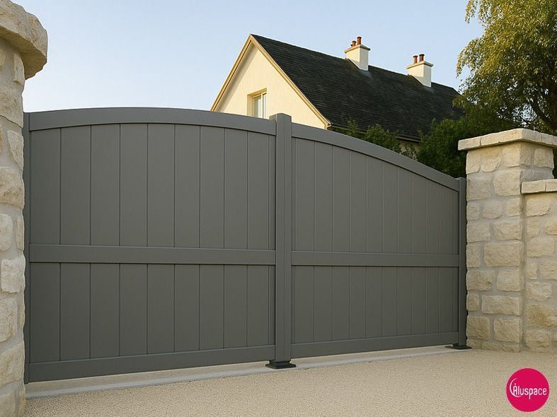 Portail battant gris anthracite