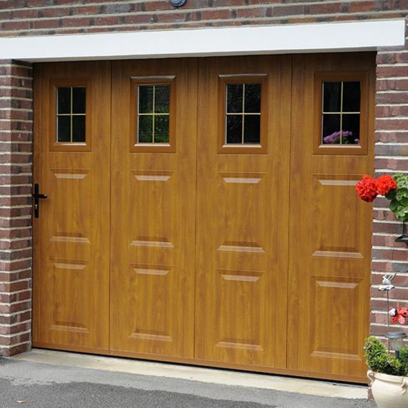 Porte de garage effet bois