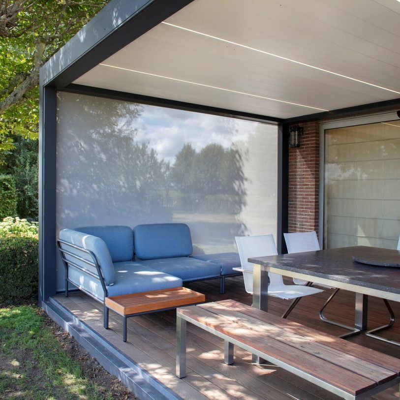 Pergola avec panneaux de tissus