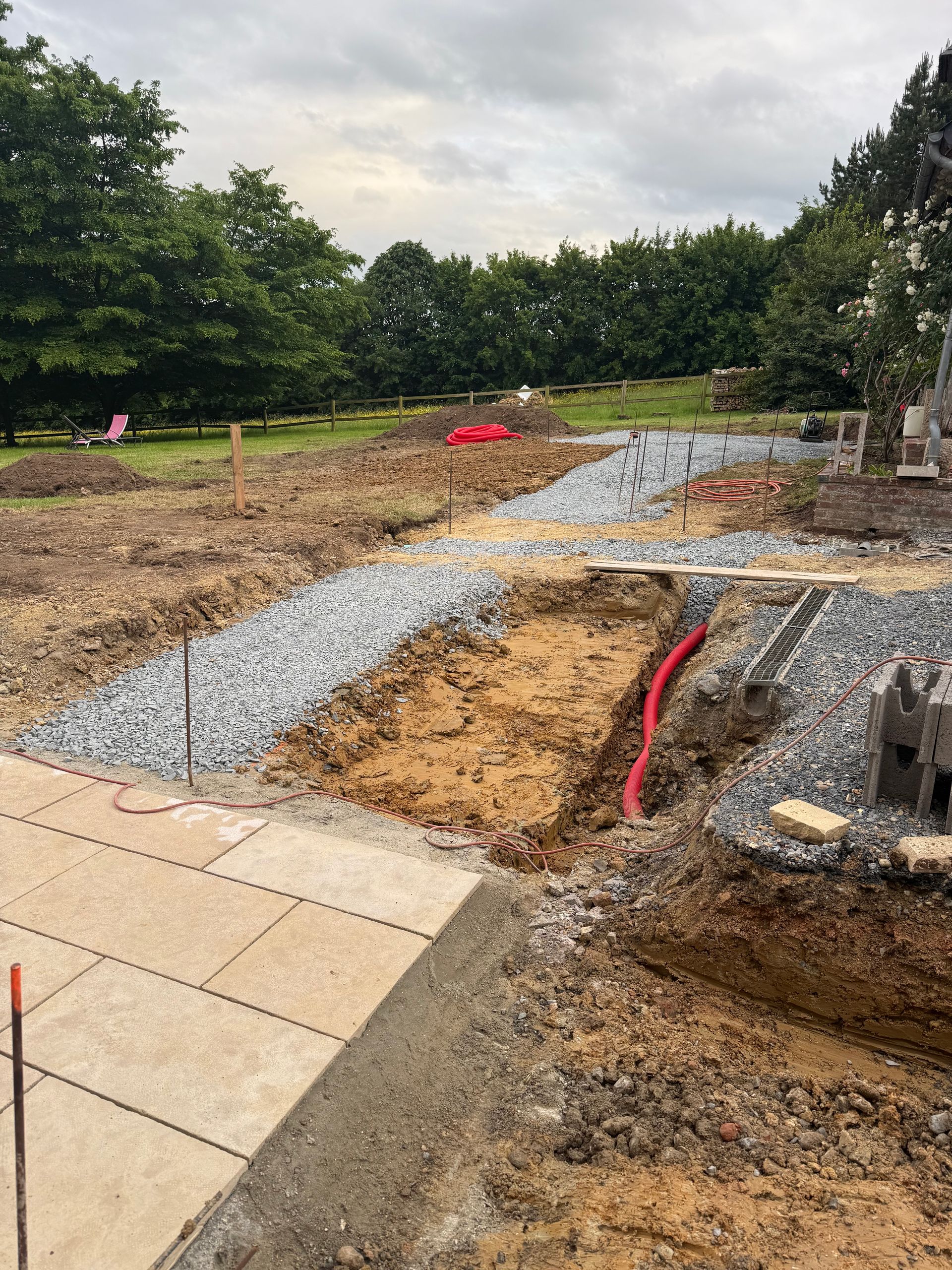 Création de fondations pour la construction d'une maison.