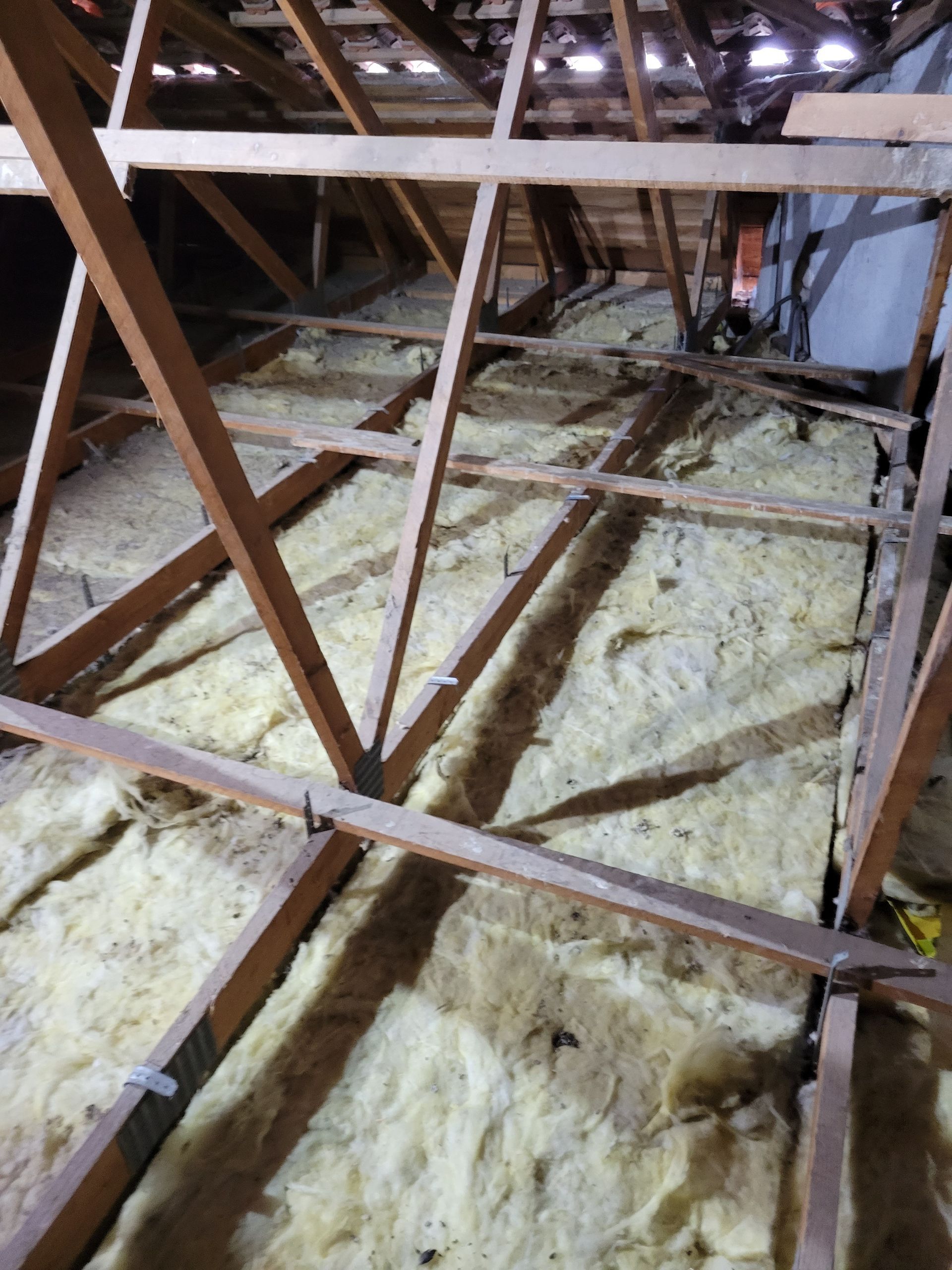 Présentation du nettoyage du grenier souillé par les pigeons.