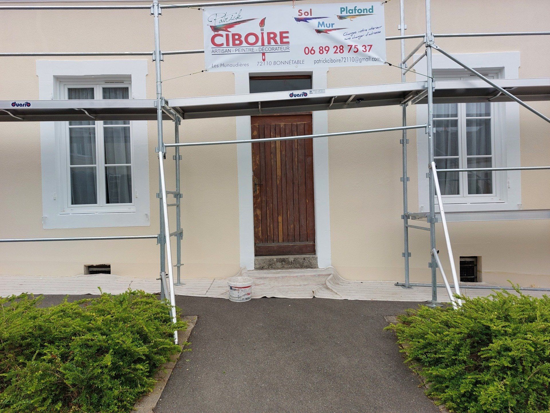 Peinture façade échafaudage
