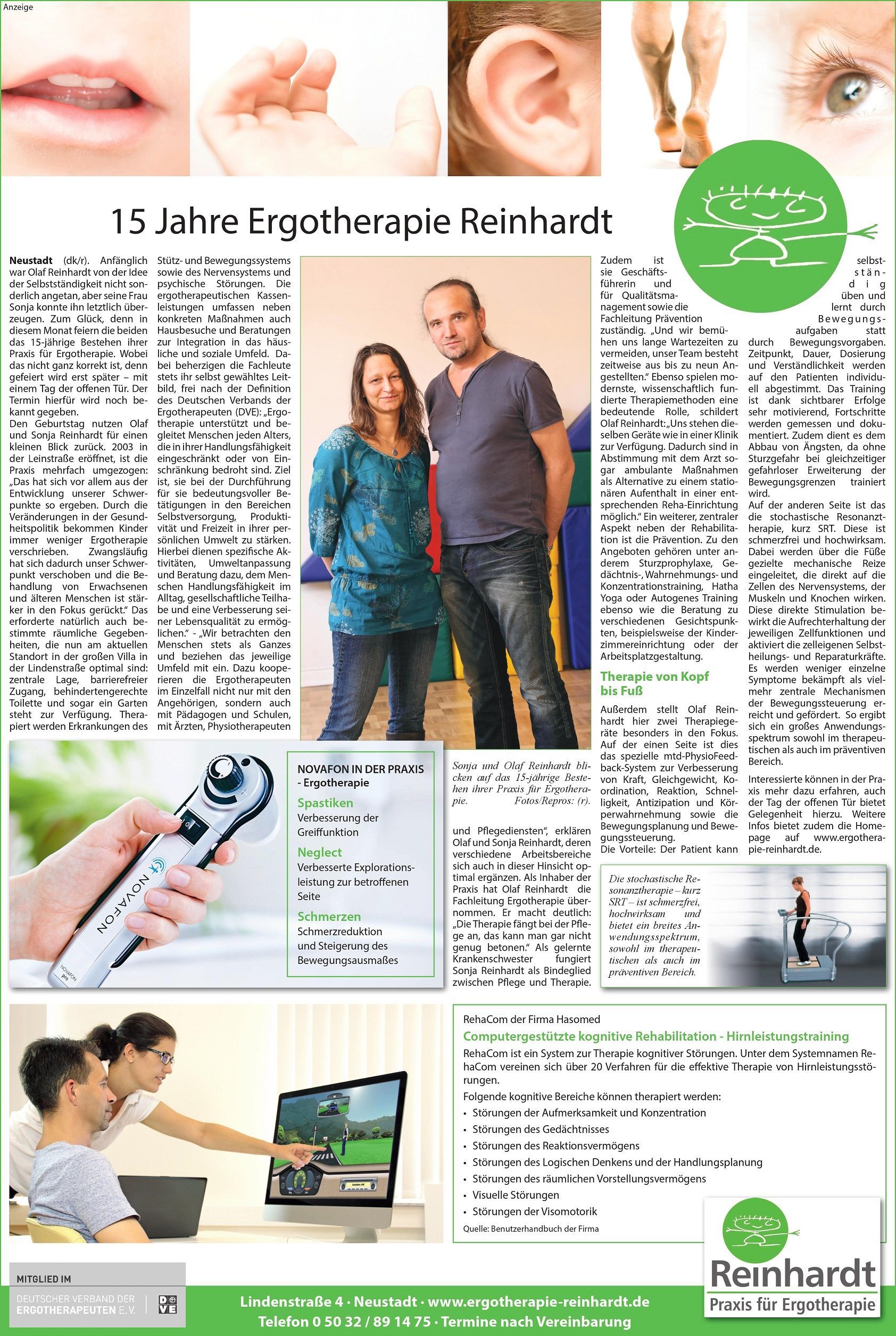 Ein Mann und eine Frau stehen nebeneinander in einer Zeitung.