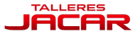 Logotipo rojo con la inscripción "TALLERES JACAR".