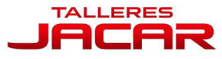 Logotipo rojo con la inscripción "TALLERES JACAR".
