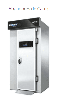 Un refrigerador de acero inoxidable con las palabras abatidores de carro encima.