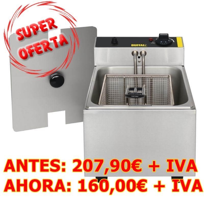 Una freidora de acero inoxidable con la palabra 