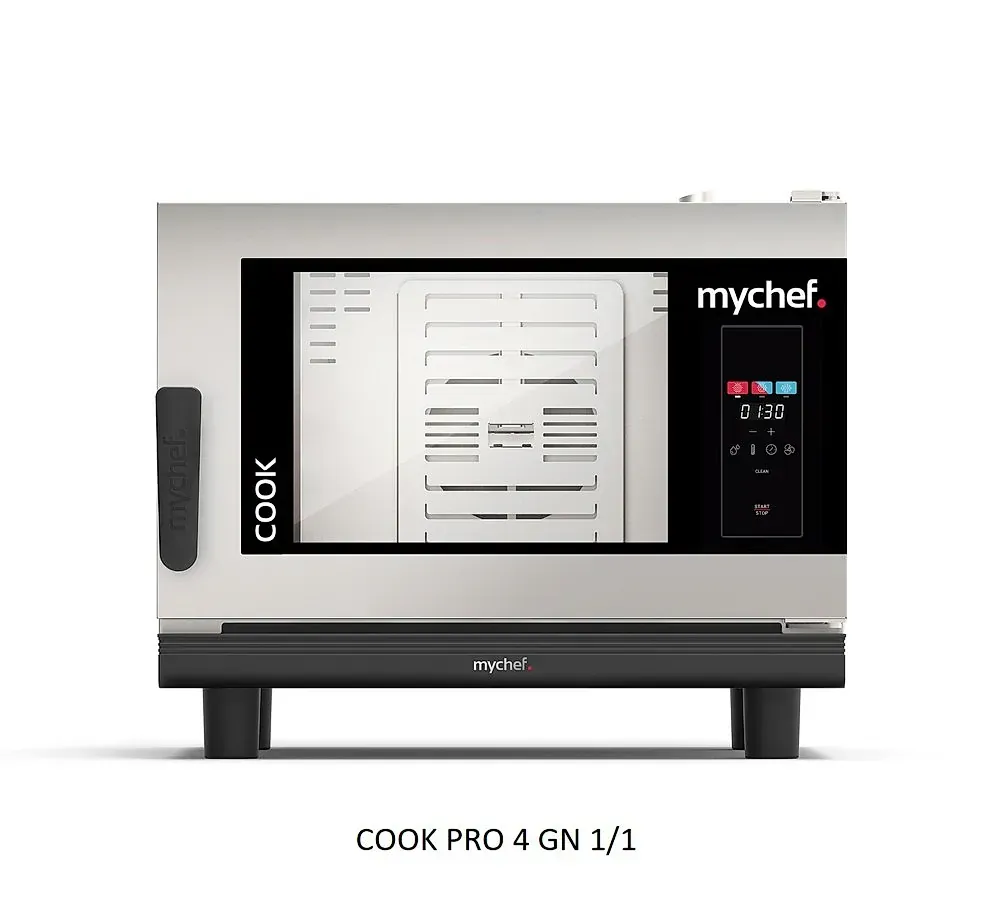 Un horno MyChef Cook Pro 4 GN 1/1 sobre un fondo blanco