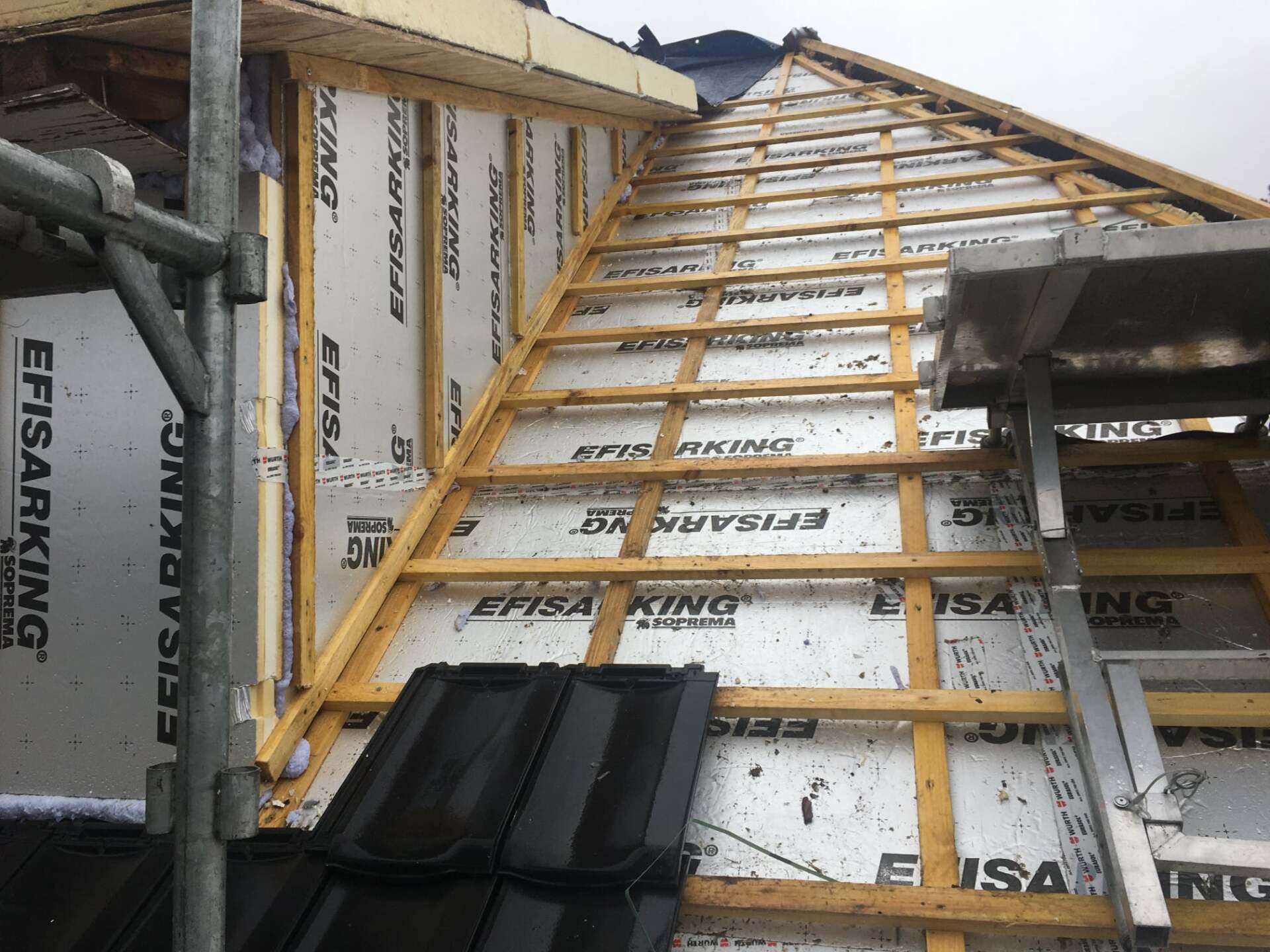 Travaux d'isolation d'une toiture