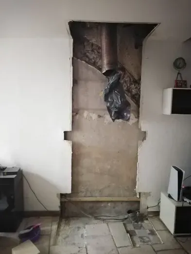 Travaux pour enlever le poêle