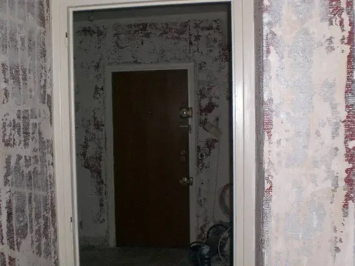 Murs en brique avec porte au fond