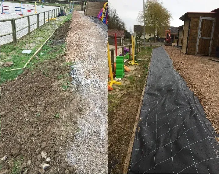 Avant et après l'aménagement de terrain