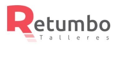 Un logotipo rojo y negro para Retumbo Talleres