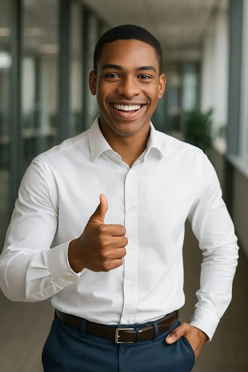 Femme en robe noire tenant un certificat de professionnalisation