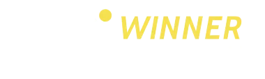 La palabra ganador está escrita en amarillo sobre un fondo blanco.