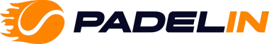 Un logotipo para pádel con una marca de verificación naranja.