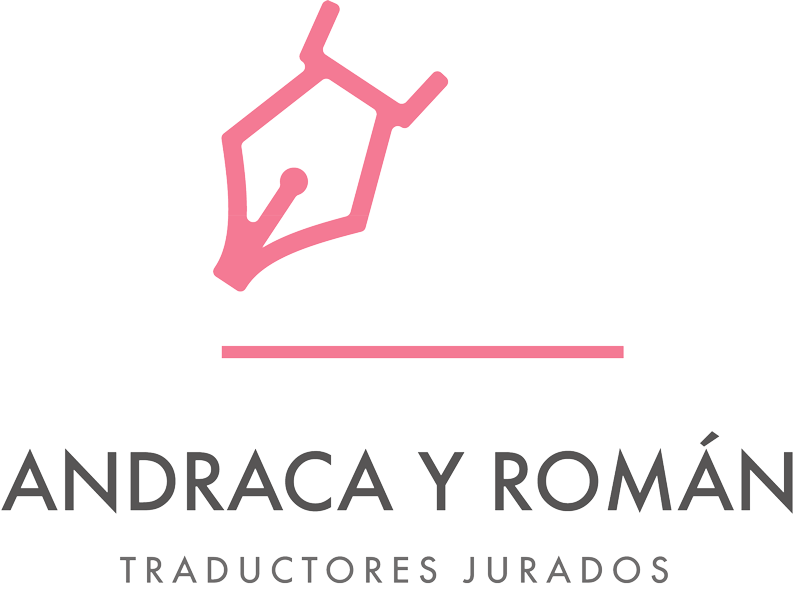 El logotipo de Andraca y Roman es una pluma fuente de color rosa.
