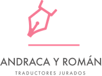 El logotipo de Andraca y Roman es una pluma fuente de color rosa.