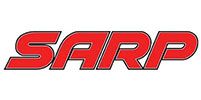 Logo « SARP » rouge avec un contour noir sur fond blanc.