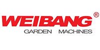 Logo WEIBANG en rouge, avec « GARDEN MACHINES » en dessous en noir. Symbole de marque déposée en haut à droite.
