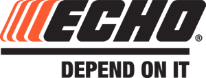 Logo Echo avec texte noir et lignes orange, slogan « DEPEND ON IT ».